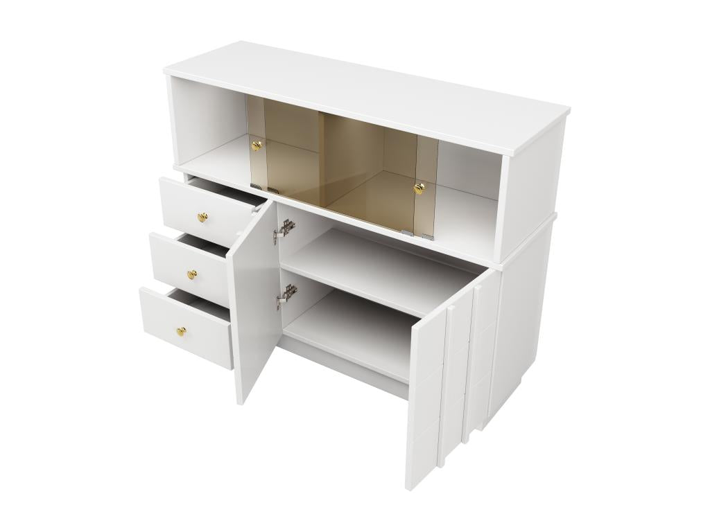 White Glass Sideboard, 120 x 33 x 95 cm
