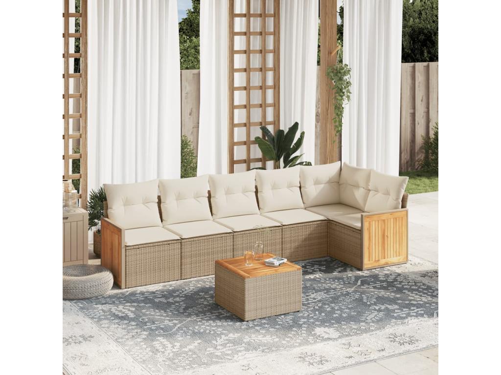 Beige Woven Resin Wicker Outdoor Furniture Set - dlz1766585227133