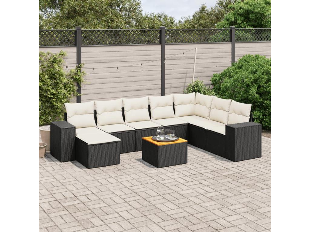 Black Woven Resin Wicker Outdoor Furniture Set - dlz1766585317587