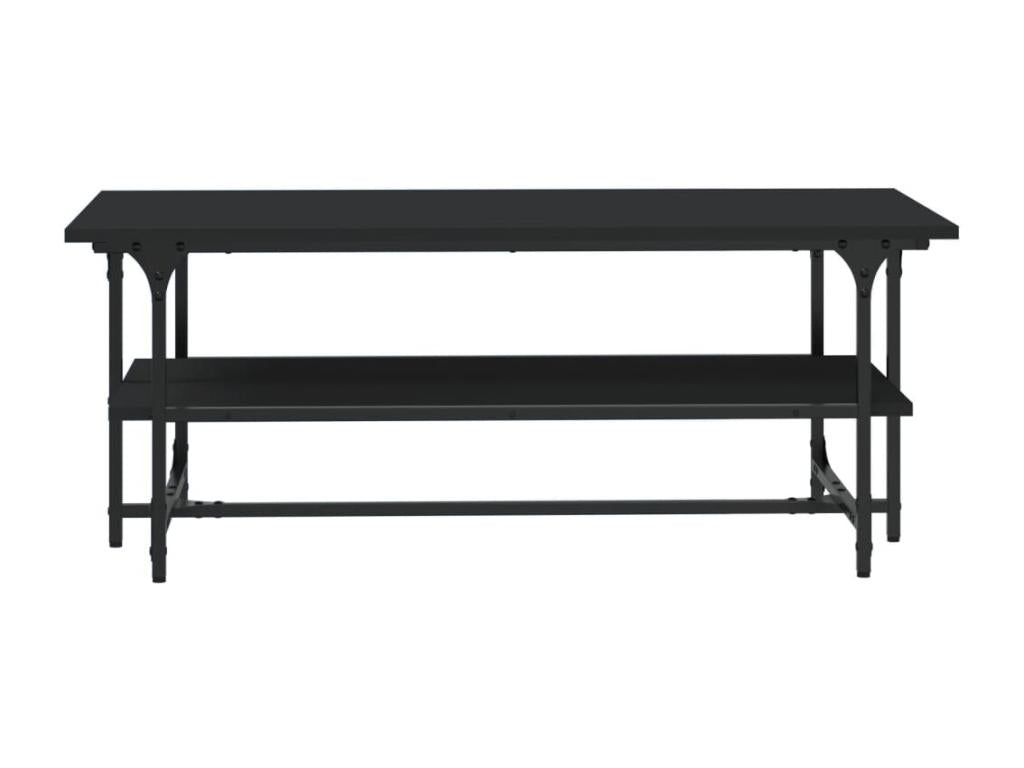 Black Engineered Wood Coffee Table, 100 x 50 x 40 cm