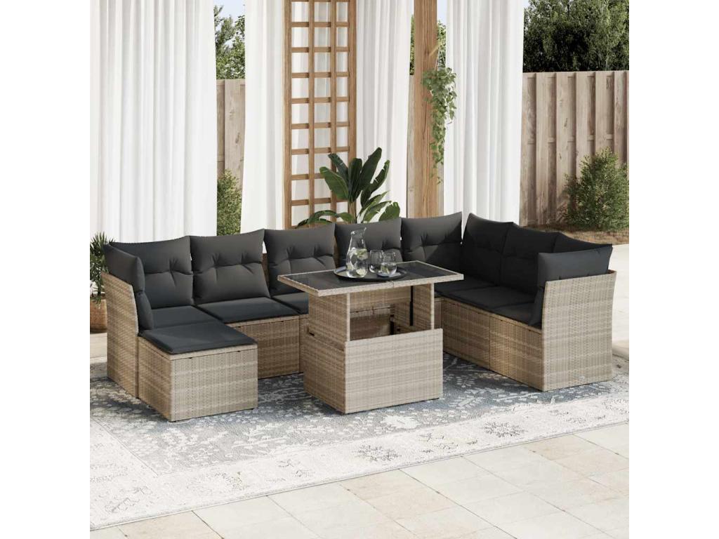 Gray Woven Resin Wicker Outdoor Furniture Set - dlz1766585971815