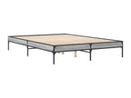 Gray Engineered Wood Bed Frame, 150 x 200 cm