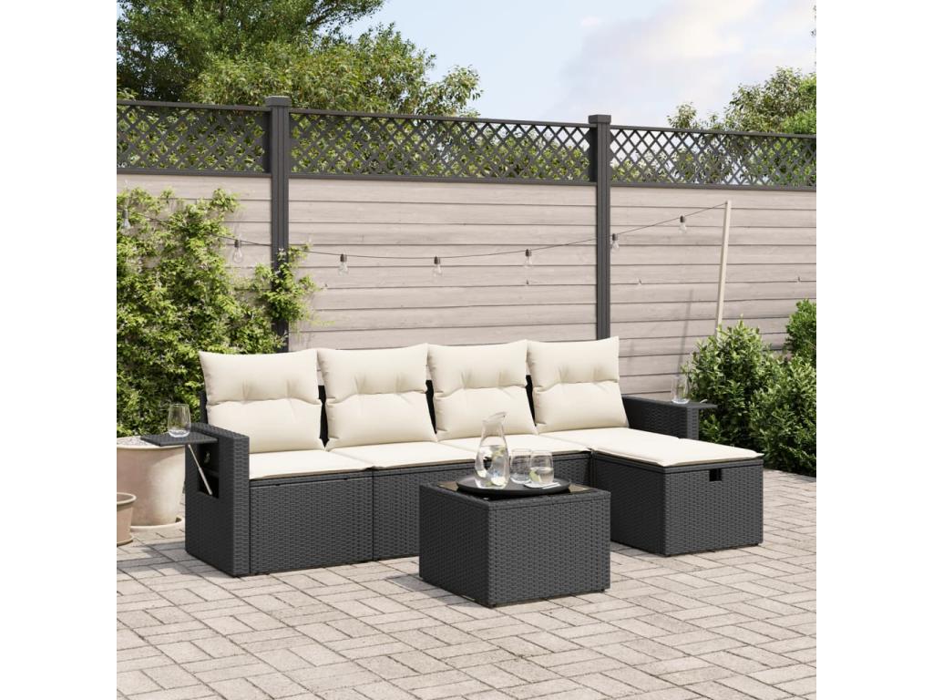 Black Woven Resin Wicker Outdoor Furniture Set - dlz1766585142714