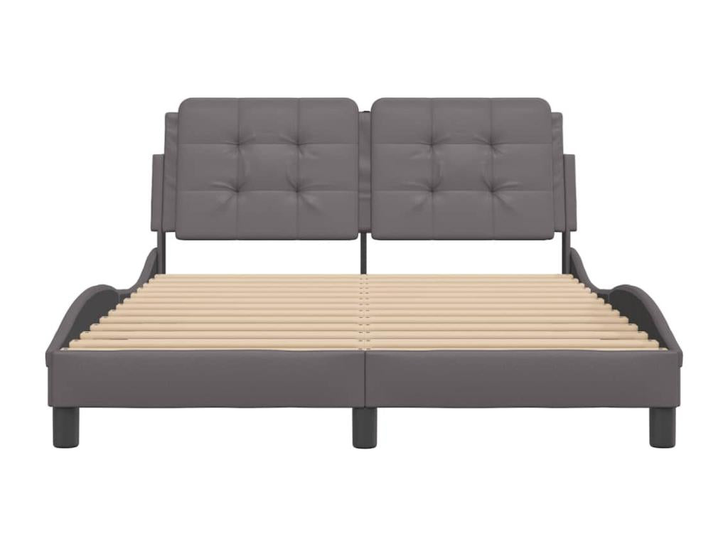 Gray Faux Leather Mattress, 140 x 190 cm