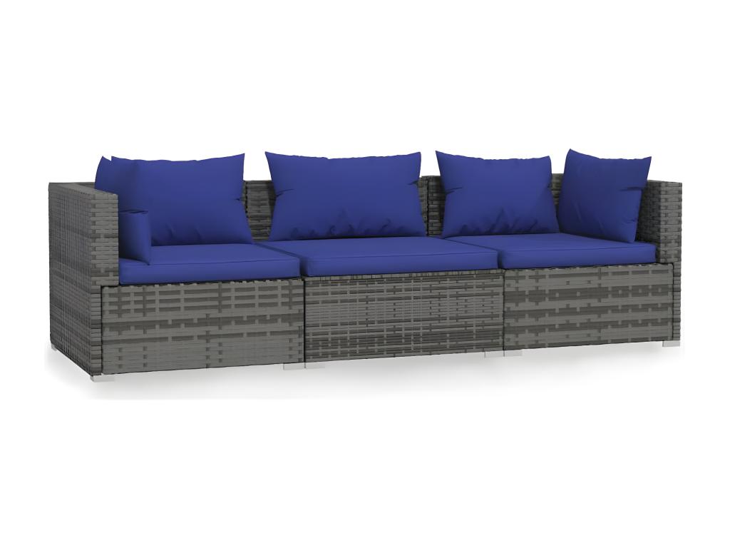 Gray Woven Resin Wicker Sofa - dlz1766585684410