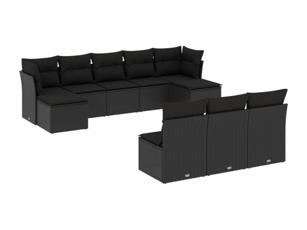 Black Woven Resin Wicker Outdoor Furniture Set - dlz1766585988693
