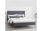 Gray Velvet Bed Frame, 160 x 200 cm