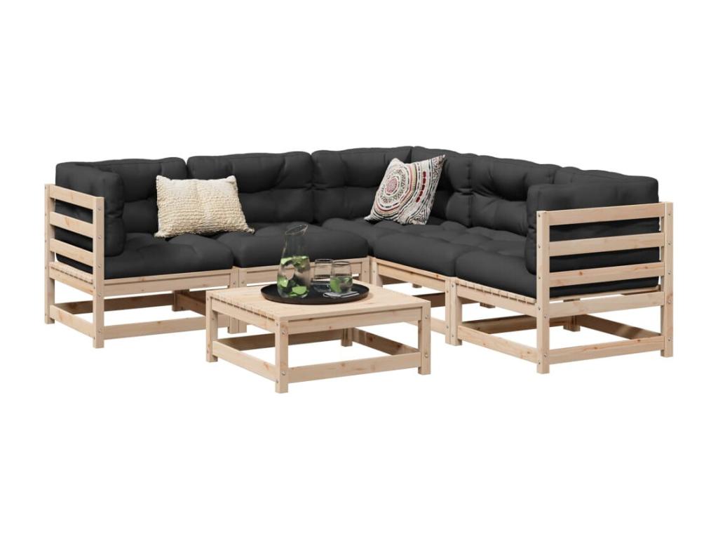 Natural Pine Wood Outdoor Furniture Set