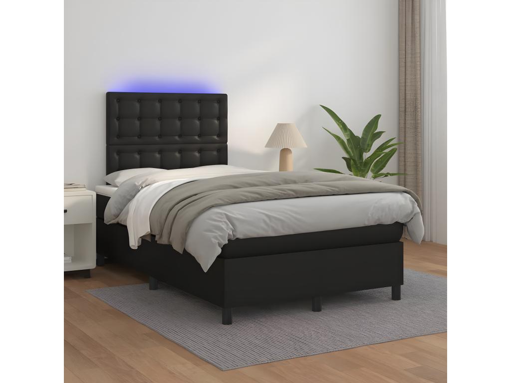 Black Faux Leather Mattress, 120 x 190 cm