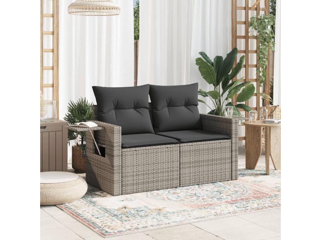 Gray Woven Resin Wicker Sofa - dlz1766585720123