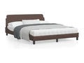 Brown Faux Leather Bed Frame, 160 x 200 cm