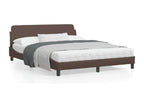 Brown Faux Leather Bed Frame, 160 x 200 cm