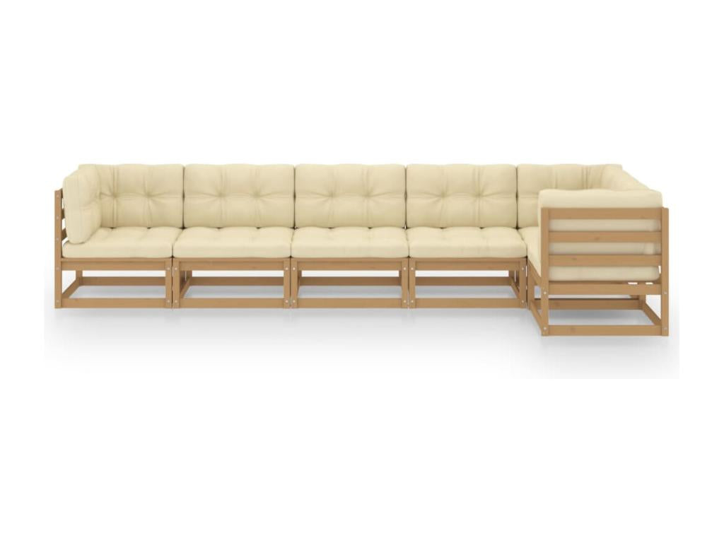 Brown Pine Wood Outdoor Furniture Set - dlz1766585673152