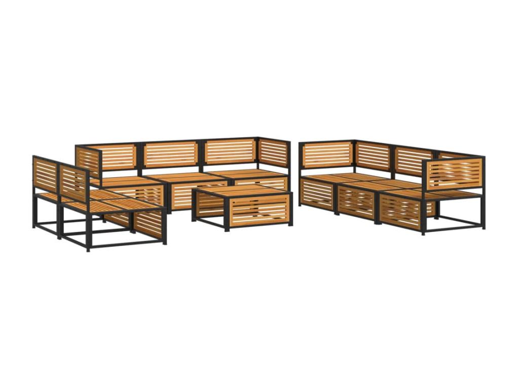 Brown Solid Wood Outdoor Furniture Set - dlz1766585810067