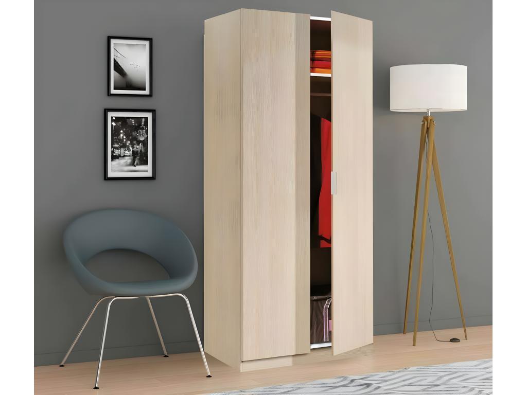Brown Oak Wood Wardrobe