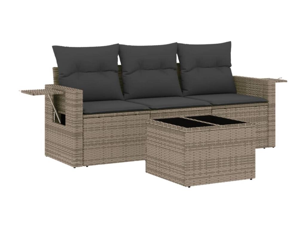 Gray Woven Resin Wicker Outdoor Furniture Set