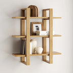 Nathan James Benji Floating Wall Book Shelves, 3-Tier Display Shelf, Decorative Modular Shelf in Solid Wood