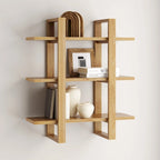 Nathan James Benji Floating Wall Book Shelves, 3-Tier Display Shelf, Decorative Modular Shelf in Solid Wood