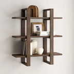 Nathan James Benji Floating Wall Book Shelves, 3-Tier Display Shelf, Decorative Modular Shelf in Solid Wood