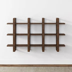 Nathan James Benji Floating Wall Book Shelves, 3-Tier Display Shelf, Decorative Modular Shelf in Solid Wood