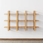 Nathan James Benji Floating Wall Book Shelves, 3-Tier Display Shelf, Decorative Modular Shelf in Solid Wood