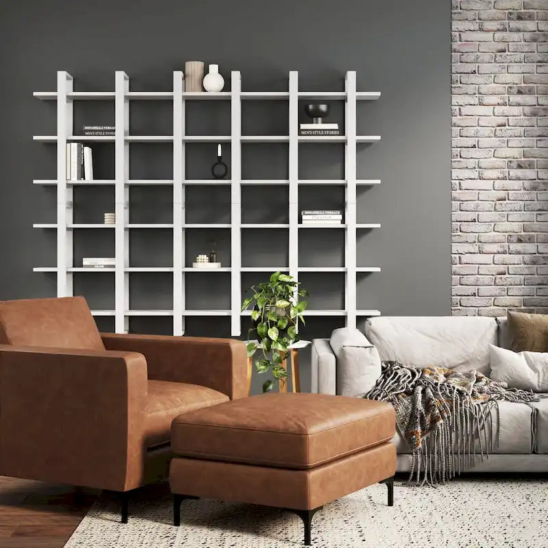 Nathan James Benji Floating Wall Book Shelves, 3-Tier Display Shelf, Decorative Modular Shelf in Solid Wood