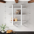 Nathan James Benji Floating Wall Book Shelves, 3-Tier Display Shelf, Decorative Modular Shelf in Solid Wood