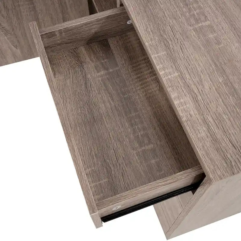 5-Drawer Wood Storage Dresser Cabinet with Wheels - Craft Organizer and Makeup Drawer Unit for Closet and Bedroom