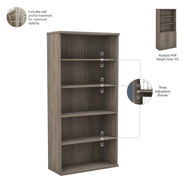 Hybrid Tall 5 Shelf Bookcase by Bush Business Furniture