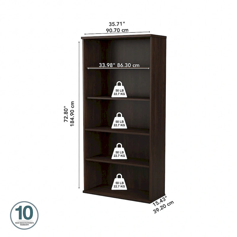 Hybrid Tall 5 Shelf Bookcase by Bush Business Furniture