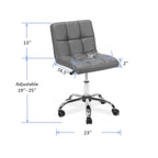 TOTO Home Office Button-Tufted Desk Chair, Armless Thick Cushion, Adjustable Height 19 -25 , Modern Red - N/A