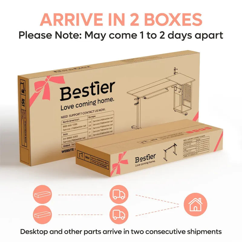 57 inch Electric Standing Desk Adjustable Height L Shaped Desk with Keyboard Tray and Host Shelf