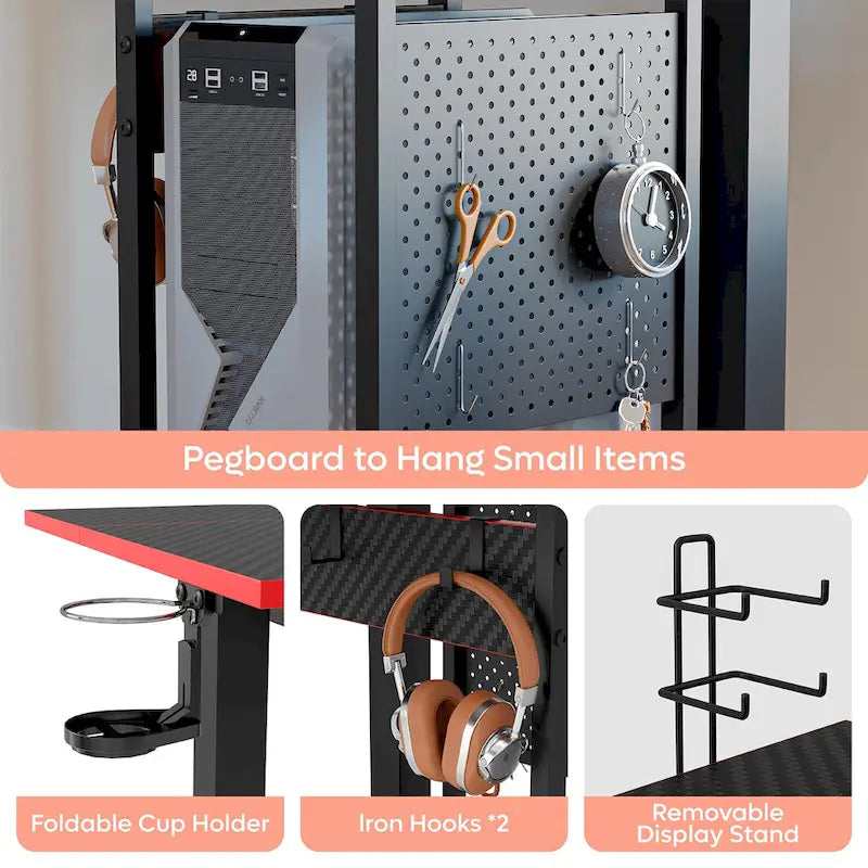 57 inch Electric Standing Desk Adjustable Height L Shaped Desk with Keyboard Tray and Host Shelf