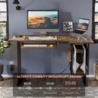 57 inch Electric Standing Desk Adjustable Height L Shaped Desk with Keyboard Tray and Host Shelf
