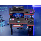 57 inch Electric Standing Desk Adjustable Height L Shaped Desk with Keyboard Tray and Host Shelf