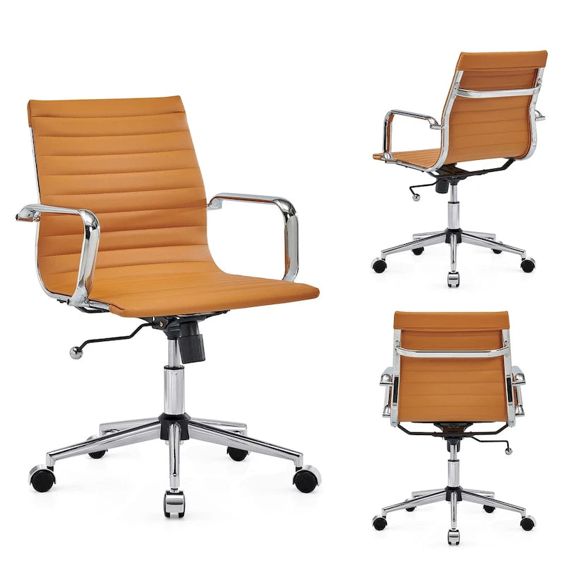 LUXMOD Ribbed Home Office Computer Chair Desk Chair