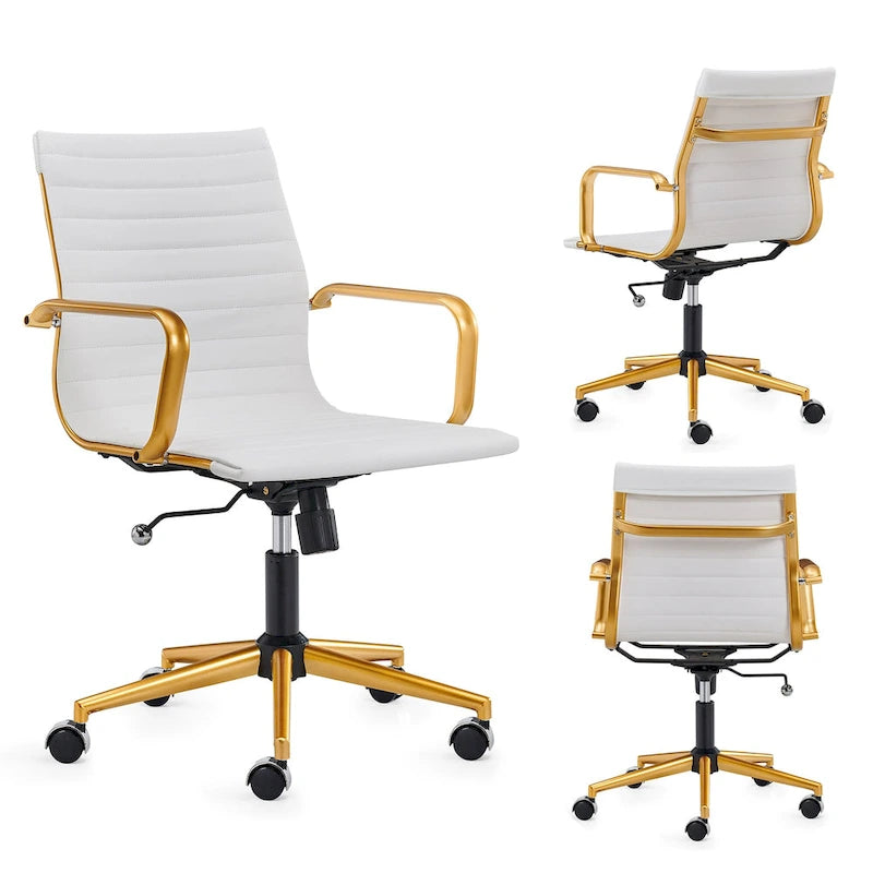 LUXMOD Ribbed Home Office Computer Chair Desk Chair