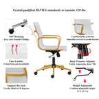 LUXMOD Ribbed Home Office Computer Chair Desk Chair