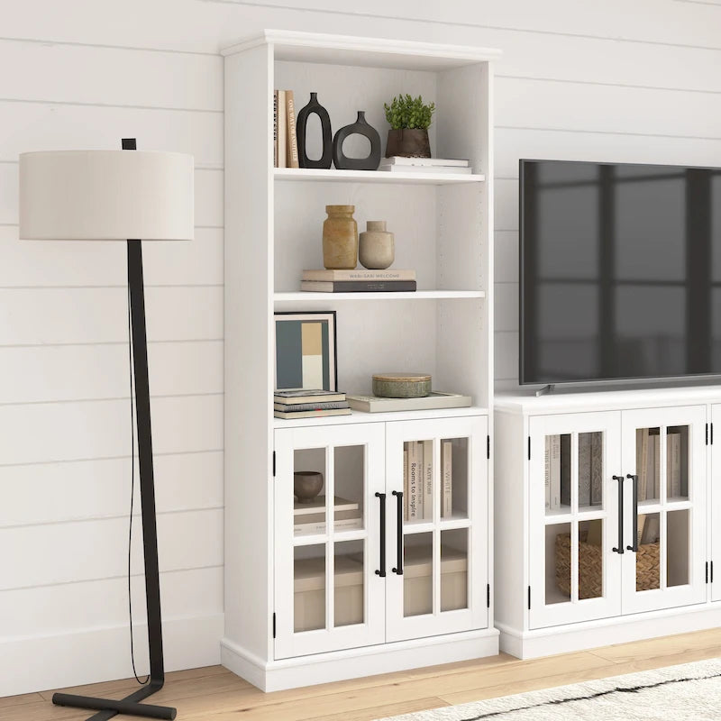 Westbrook 5 Shelf Bookcase with Glass Doors by Bush Furniture
