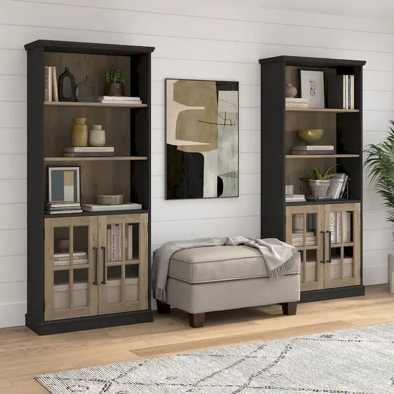 Westbrook 5 Shelf Bookcase with Glass Doors by Bush Furniture