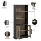 Westbrook 5 Shelf Bookcase with Glass Doors by Bush Furniture