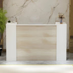 Timechee Reception Desk Counter with Adjustable Shelf Storage