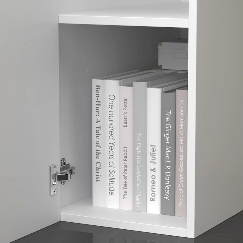 Timechee Reception Desk Counter with Adjustable Shelf Storage