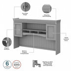 Fairview 60W L Shaped Desk with Hutch and Bookcase by Bush Furniture