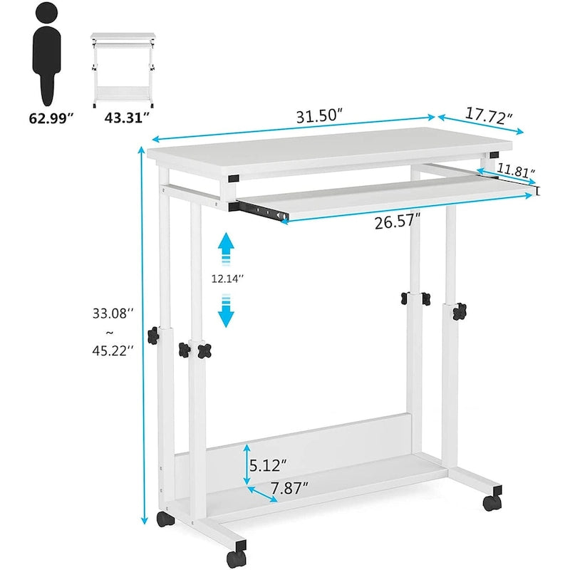 Portable Laptop Desk for Sofa and Bed, Height Adjustable Small Standing Table