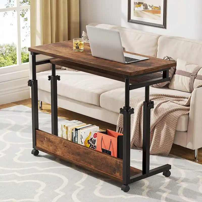 Portable Laptop Desk for Sofa and Bed, Height Adjustable Small Standing Table