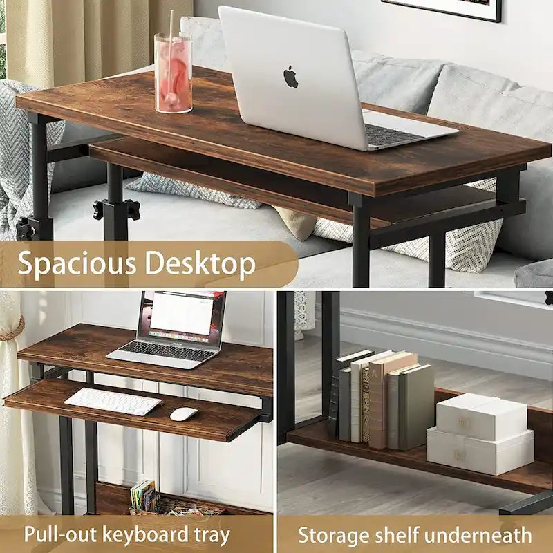 Portable Laptop Desk for Sofa and Bed, Height Adjustable Small Standing Table