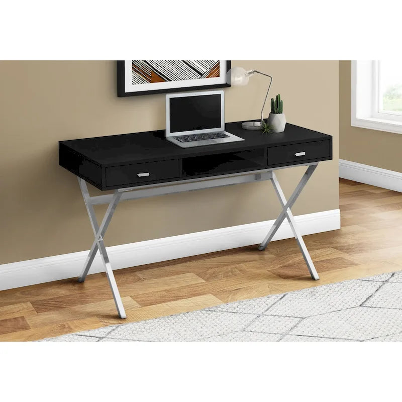 Monarch Specialties 48  Desk with Drawers and Open Shelf