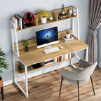 47 Inches Computer Desk with Hutch and Bookshelf