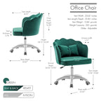 Porthos Home Taio Scalloped Velvet Office Chair with Nylon Base